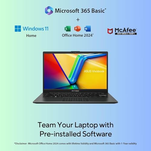 ASUS Vivobook Go 14, AMD Ryzen 5 7520U, 16GB RAM, 512GB SSD, FHD 14", Windows 11, Office Home 2024, M365 Basic (1Year)*, Black, 1.38kg, E1404FA-EB2542WS, AMD Radeon iGPU, 42WHrs, Thin & Light Laptop - Image 6