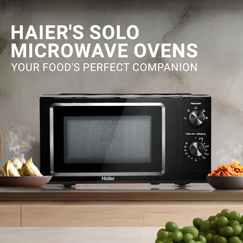 Haier 19 L Inverter Technology, Light Weight, Defrost, 5 Power Levels Solo Microwave Oven (HIL1901MBPB, Black) - Image 7