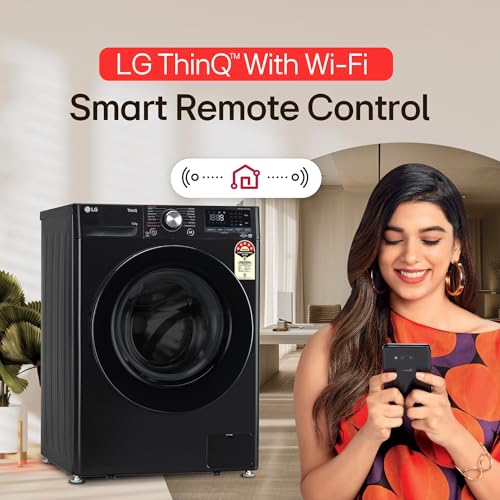 LG 12 Kg, 5 Star, AI Direct Drive Technology, Wi-Fi, Steam Fully Automatic Front Load Washing Machine (FHP1412Z5O, Intelligent & Convenient Fabric Care, Allergy Care, Remote Control, Onyx Black) - Image 4