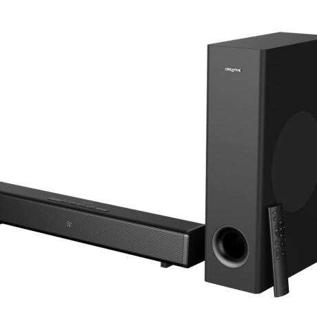 Creative Stage 360 2.1 240W Soundbar with Dolby Atmos and Subwoofer for TV/Computers/Ultrawide Monitors, Surround Sound with HDMI ARC/2.0, Bluetooth, Optical Input, and IR Remote
