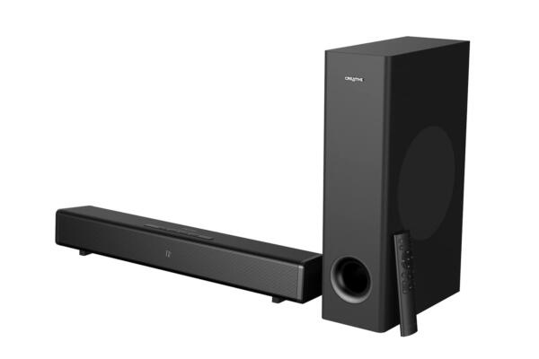 Creative Stage 360 2.1 240W Soundbar with Dolby Atmos and Subwoofer for TV/Computers/Ultrawide Monitors, Surround Sound with HDMI ARC/2.0, Bluetooth, Optical Input, and IR Remote