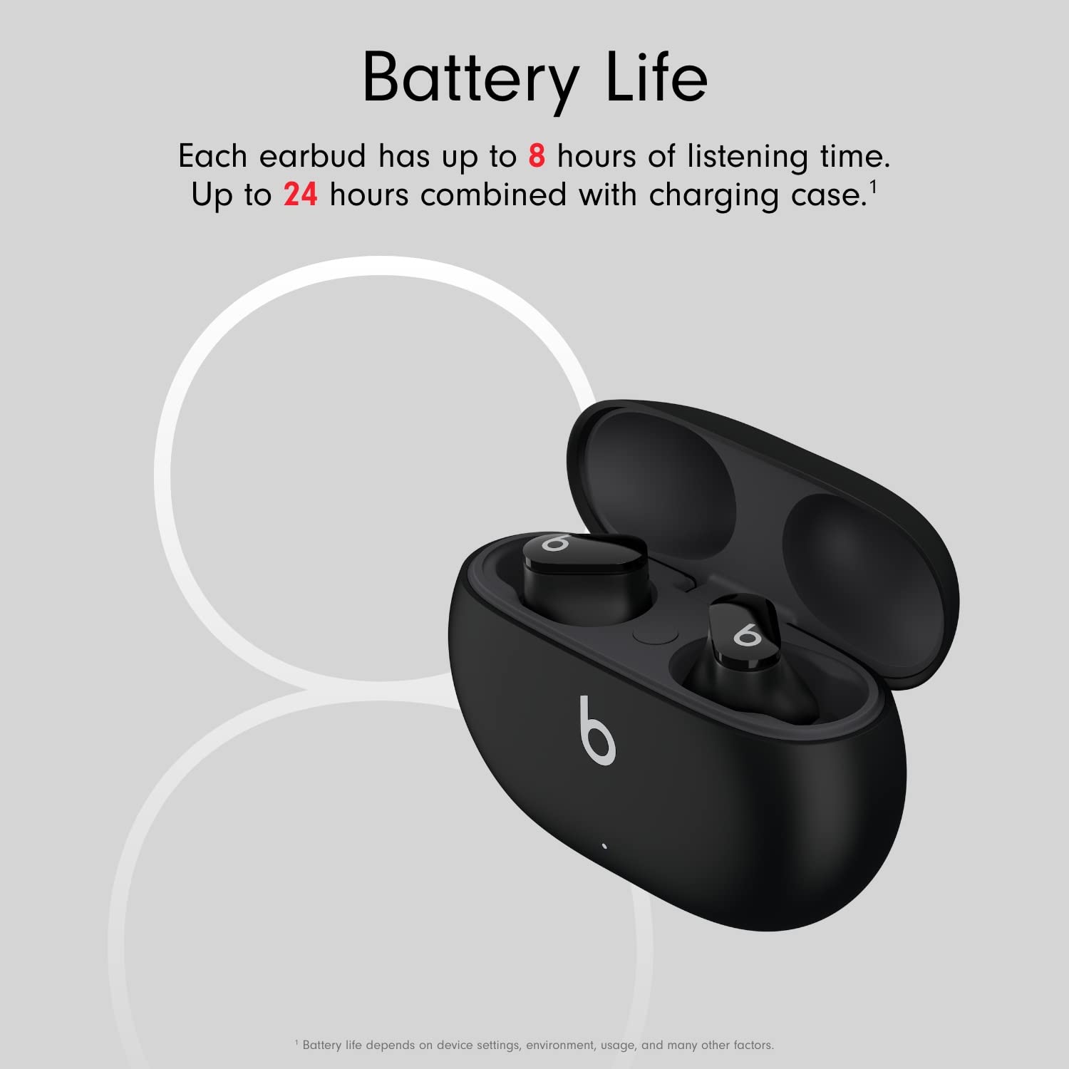 Beats Studio Buds - Wireless Bluetooth Noise Cancelling Earbuds - Up to 8H Battery Life, Up to 24H w Charging Case, IPX4 Rating, Sweat Resistant, Apple & Android Compatible, Built-in Mic - Black - Image 6