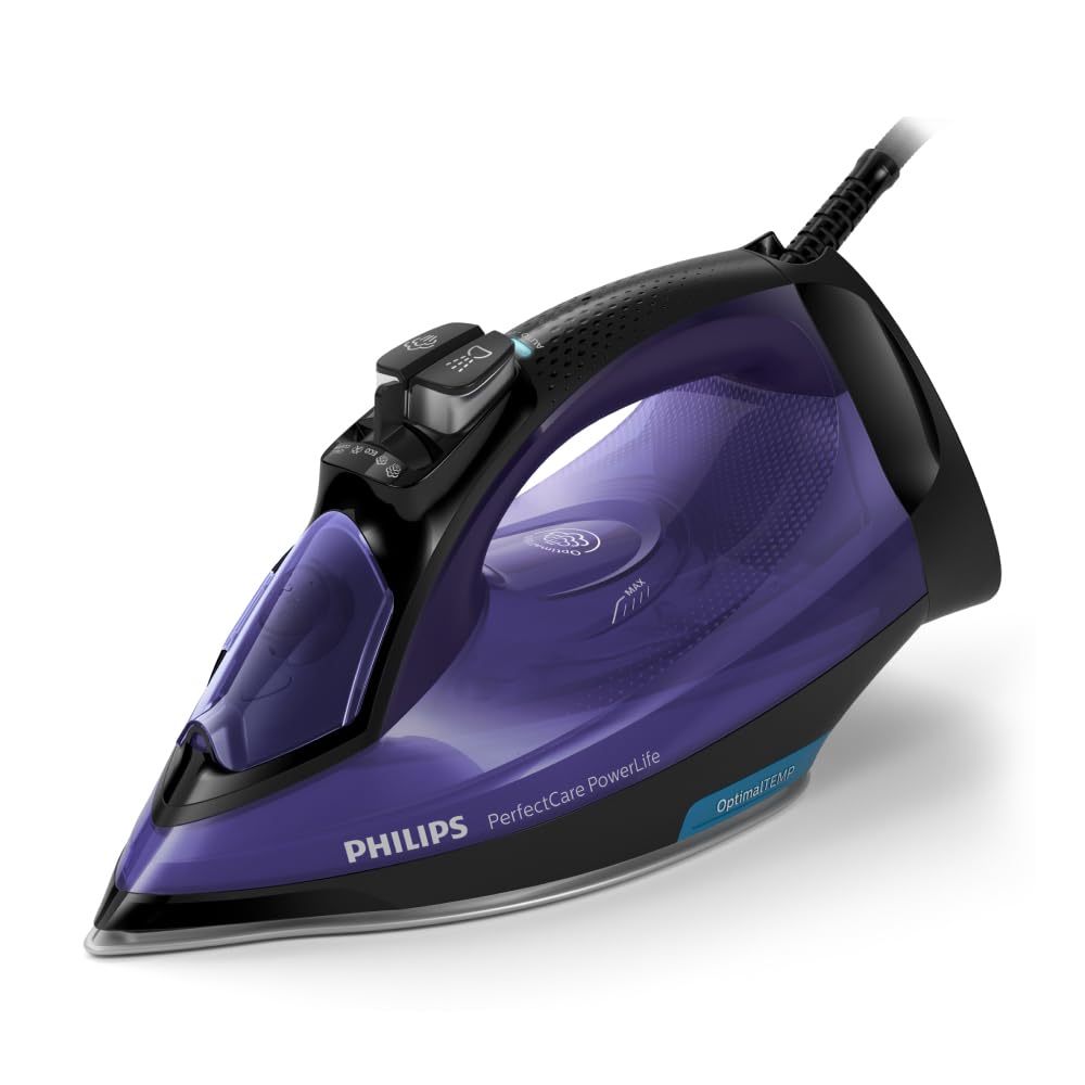 PHILIPS Plastic Perfect Care Power Life Steam Iron Gc3925/34,2400 Watts Up To 45 G/Min Steam Output,Optitemp Technology,Steam Glide Plus Soleplate,Drip-Stop And Shut-Off With No-Burns Guaranteed