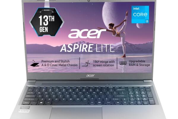 Acer Aspire Lite, 13th Gen, Intel Core i3-1305U, 8GB RAM, 512GB SSD, Full HD, 15.6"/39.62cm, Windows 11 Home, Steel Gray, 1.59KG, AL15-53, Metal Body, 36 WHR, Thin and Light Premium Laptop