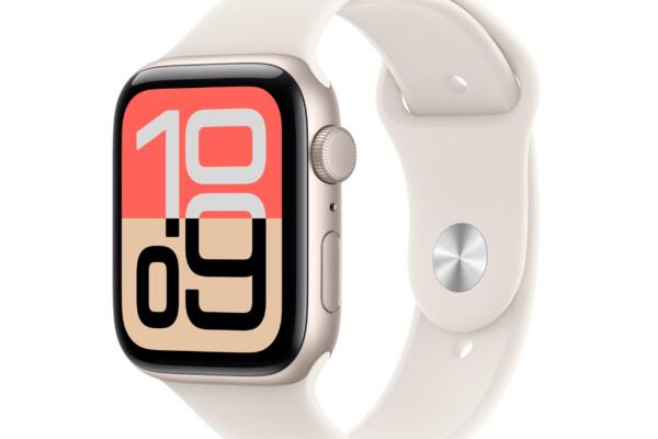 Apple Watch SE 3 GPS 44mm Starlight Aluminium Case with Starlight Sport Band - M/L