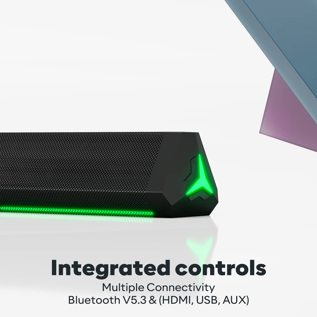 GOVO GOSURROUND 900 | 200W Soundbar | 2.1 Channel Home Theatre | Deep Bass from 6.5” Subwoofer | BT v5.3, HDMI, AUX, USB Connectivity | 4 EQ Modes | Sleek Remote & LED Lights+Display (Platinum Black) - Image 3