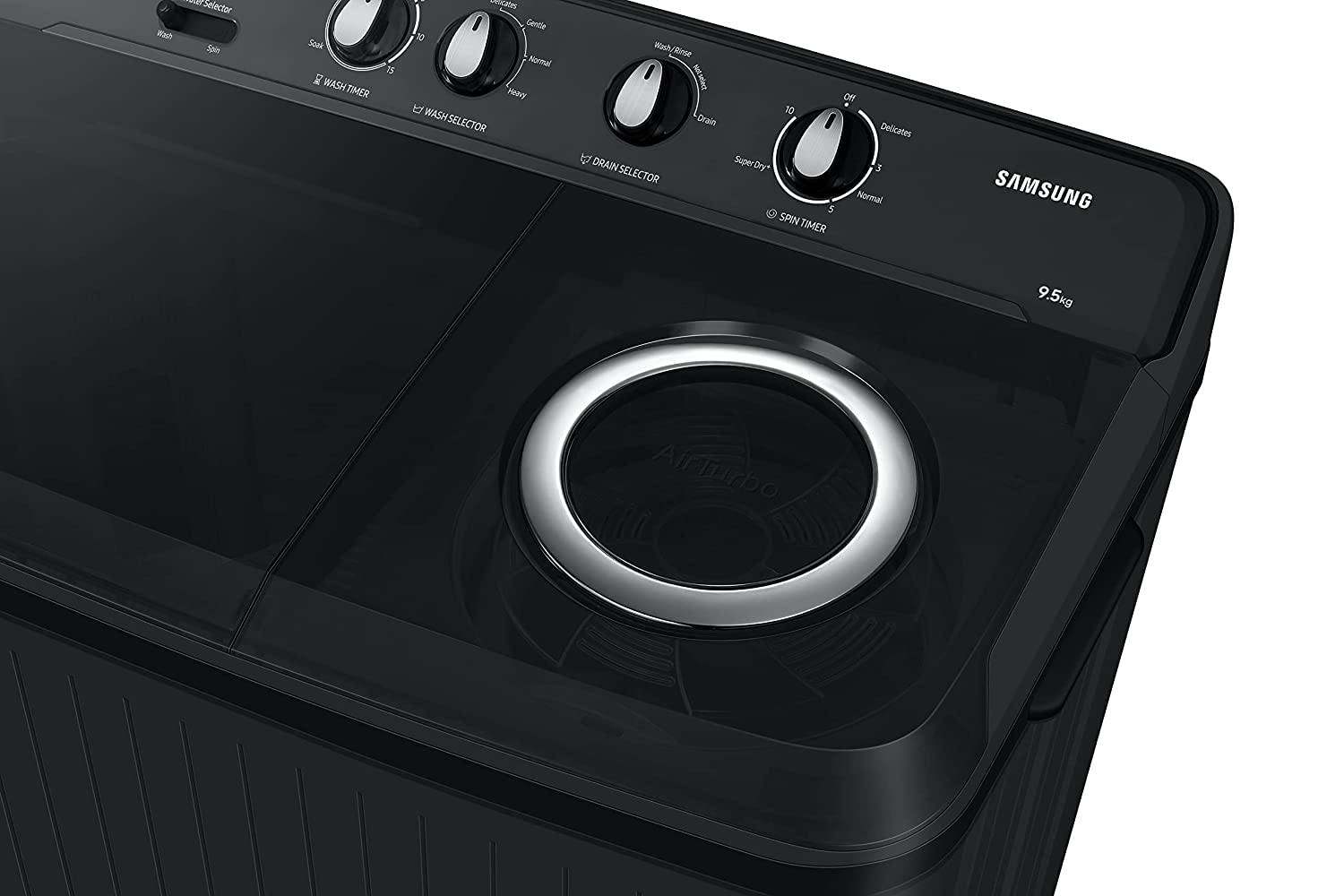 Samsung 9.5 Kg, 5 Star, Semi-Automatic Top Load Washing Machine (WT95A4260GD/TL, Air Turbo Drying, Dark Gray, 5 Year Warranty on Wash Motor) - Image 4