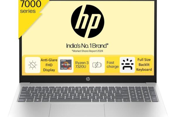 HP 15 AMD Ryzen 3 7320U (8GB Ram/512GB SSD/Fhd/15.6" (39.6 Cm)/Backlit Keyboard/Windows 11/Ms Office 21/1.59Kg/Silver) Fc0026Au Laptop