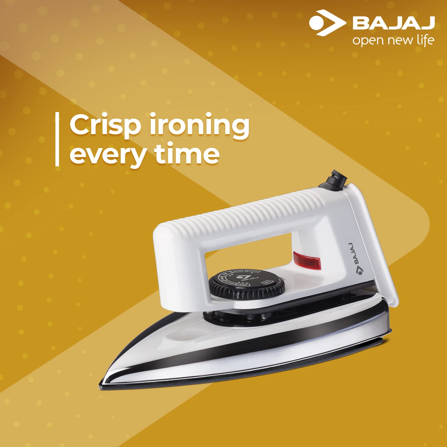 Bajaj Popular Light Weight 1000W Dry Iron | Advance Soleplate And Anti-Bacterial German Coating Technology | 360 Degree Swivel Cord | Cool Touch Handle | 2-Yrs Warranty 【White】 - Image 2