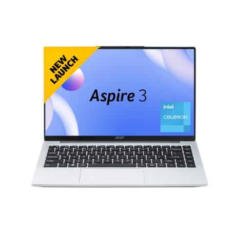 Acer Aspire 3 Laptop Intel Core Celeron N4500 Processor Laptop (12 GB LPDDR4X SDRAM/256 GB SSD/Win11 Home/38 WHR/HD Webcam) A324-45 with 35.56 cm (14") HD Display, Pure Silver, 1.3 KG