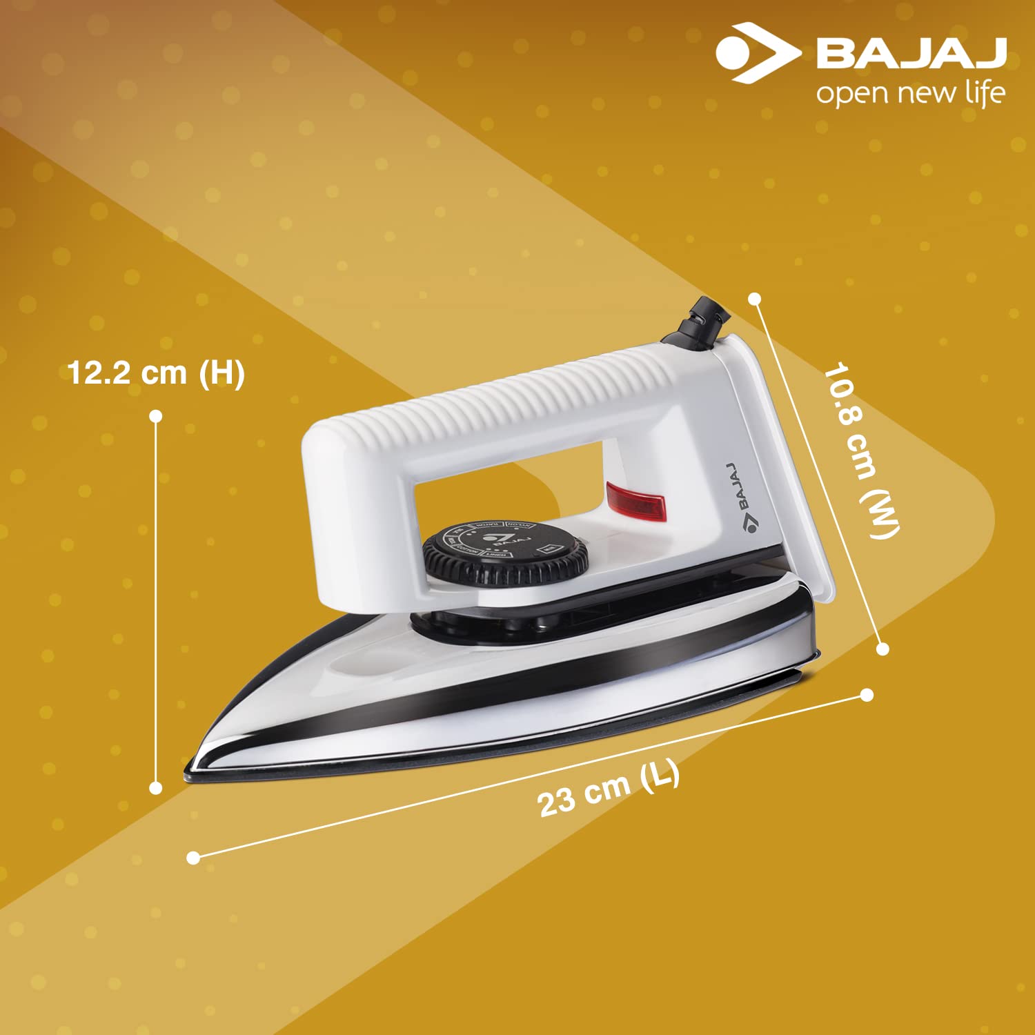 Bajaj Popular Light Weight 1000W Dry Iron | Advance Soleplate And Anti-Bacterial German Coating Technology | 360 Degree Swivel Cord | Cool Touch Handle | 2-Yrs Warranty 【White】 - Image 7