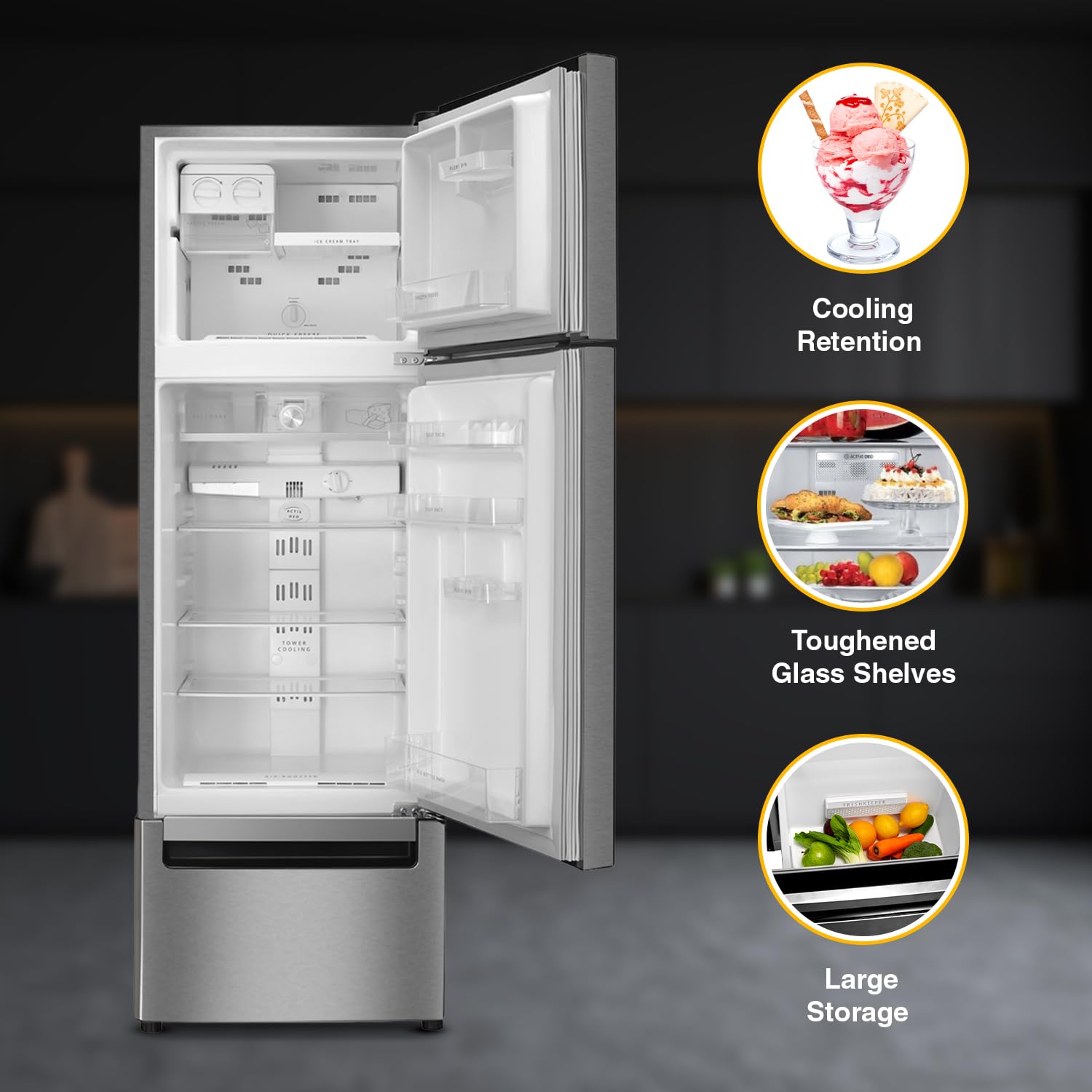 Whirlpool 270 L (Gross Capacity 300L) Frost Free Triple-Door Refrigerator (FP 313D PROTTON ROY ALPHA STEEL (Z) - Image 5