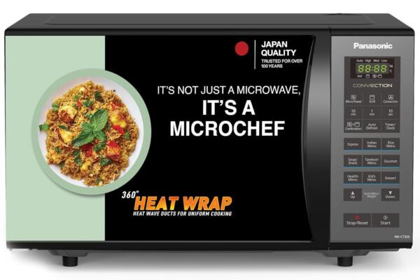Panasonic 23L Convection Microwave Oven(NN-CT353BFDG,Black Mirror, 360° Heat Wrap, Magic Grill)