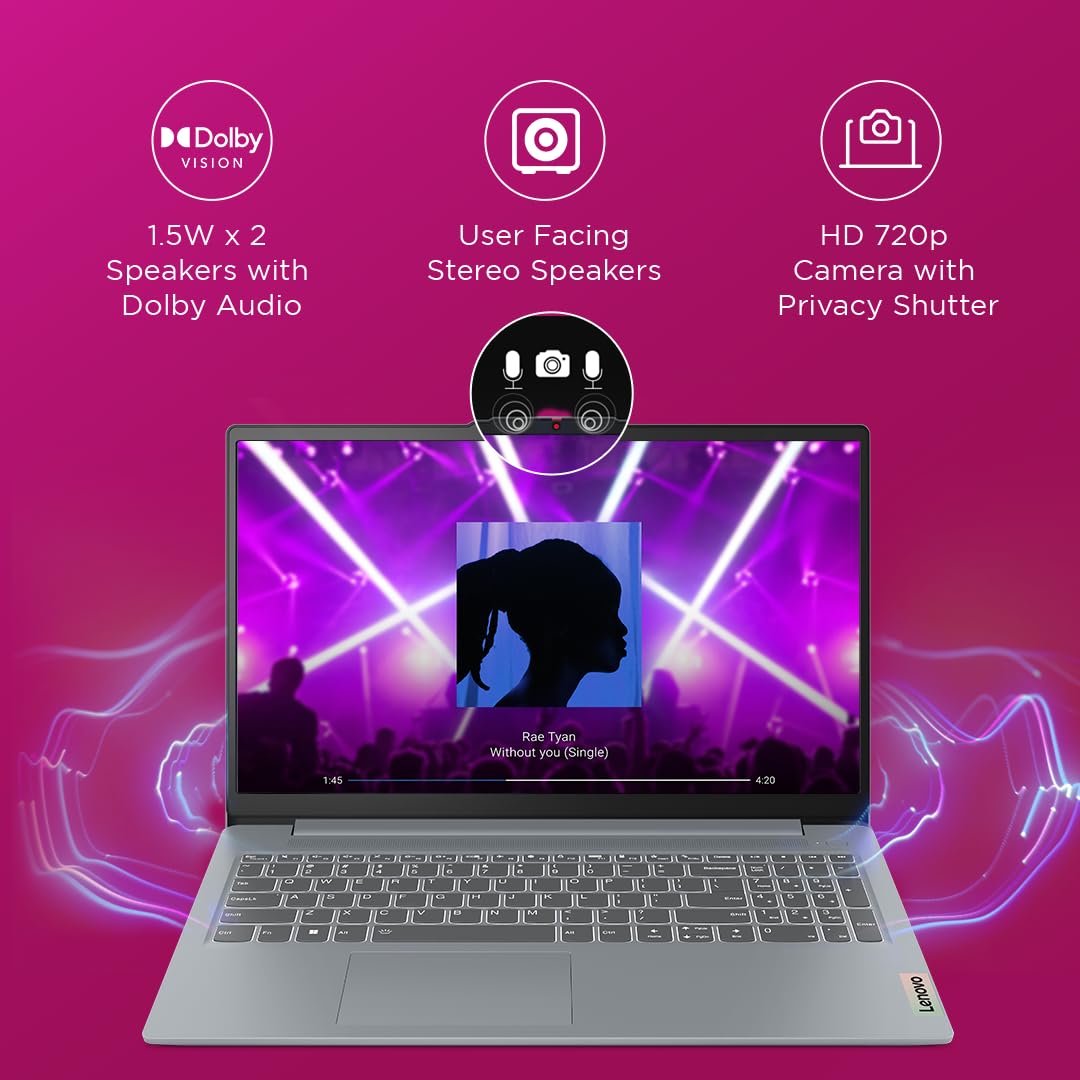 Lenovo IdeaPad Slim 3 Ryzen 3 7320U 15.6 inch (39.6cm) FHD Laptop (8GB/512GB SSD/Windows 11/Office 2021/Alexa Built-in/3 Month Game Pass/Arctic Grey/1.62Kg), 82XQ008DIN - Image 7