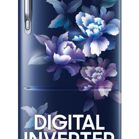 Samsung 183 L, 4 Star, Digital Inverter, Direct-Cool Single Door Refrigerator (RR20C1824HV/HL, Himalaya poppy Blue, Base Stand Drawer)