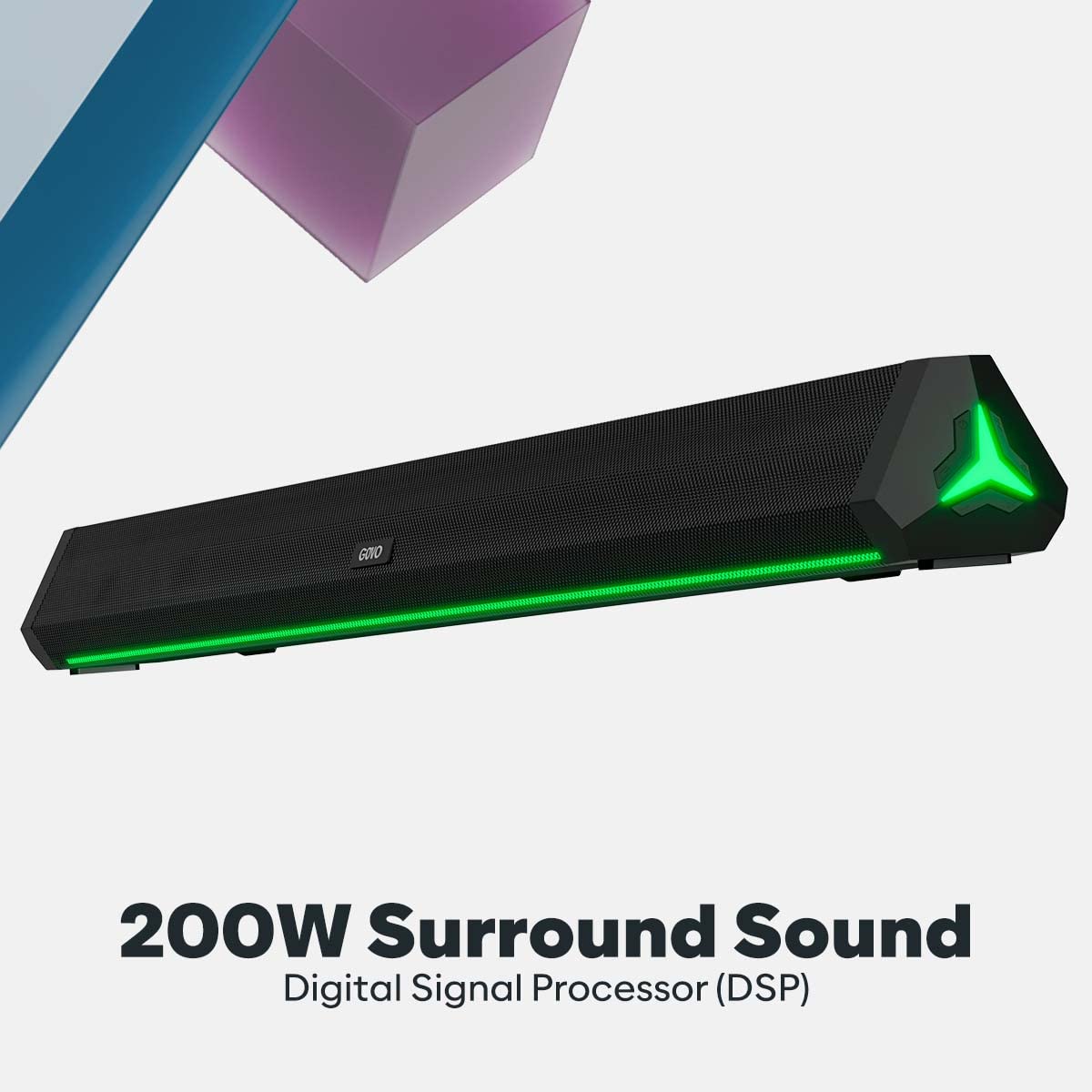 GOVO GOSURROUND 900 | 200W Soundbar | 2.1 Channel Home Theatre | Deep Bass from 6.5” Subwoofer | BT v5.3, HDMI, AUX, USB Connectivity | 4 EQ Modes | Sleek Remote & LED Lights+Display (Platinum Black) - Image 6
