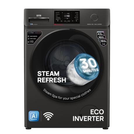 IFB 7 Kg 5 Star, DeepClean® Technology, AI Powered, WiFi, Fully Automatic Front Load Washing Machine (SERENA OXN 7012 CMS, PowerSteam®, 9 Swirl, Steam Refresh, Inbuilt Heater, Eco Inverter, Onyx)