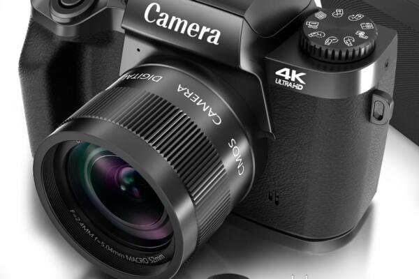 Saneen Digital Camera for Photography, 4K 64MP WiFi Touch Screen Vlogging Camera with Flash, 32GB Micro Card, Lens Hood, 3000mAH Battery, Front and Rear Cameras, 4″Big Screen, Hot Shoe Interface-Black