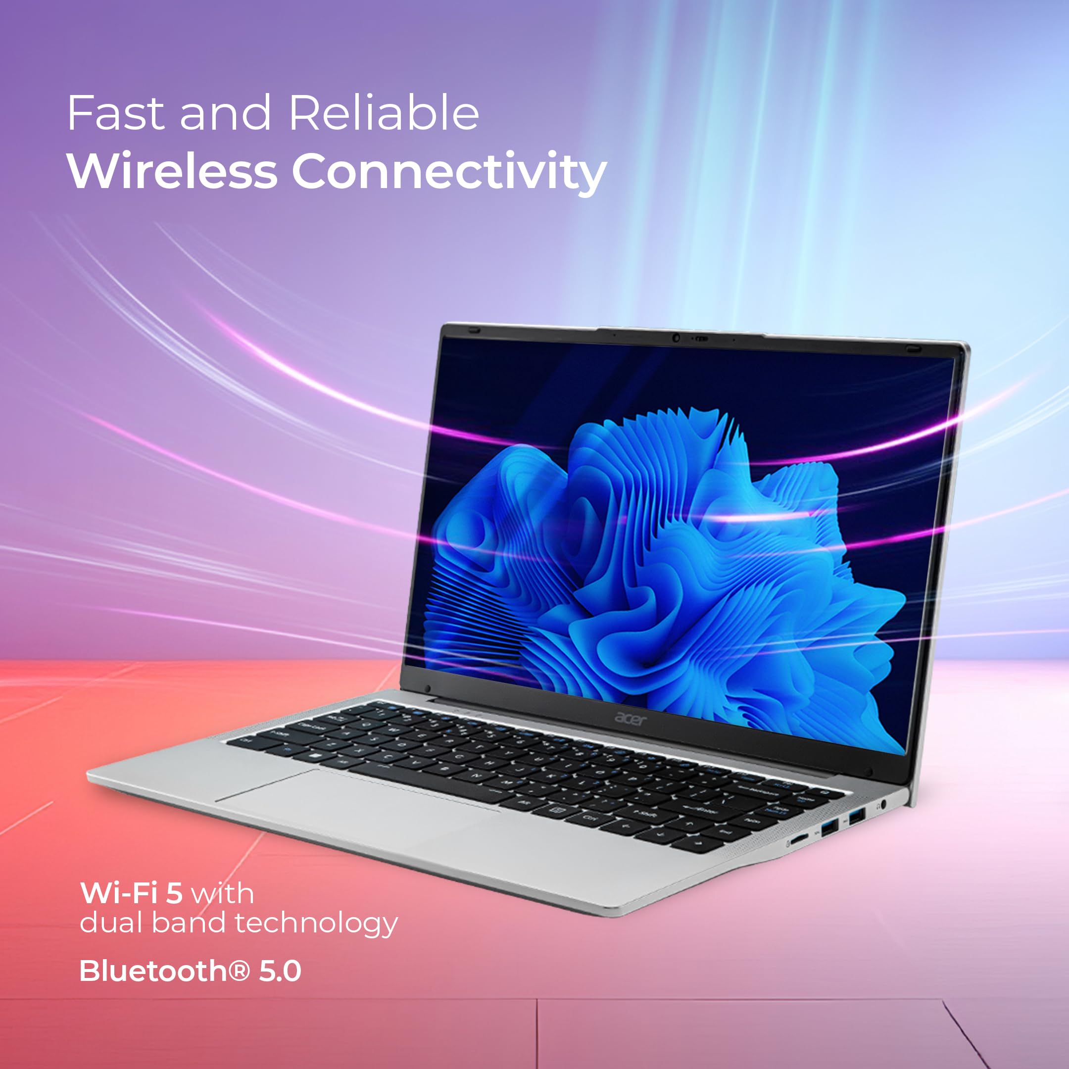 Acer Aspire 3, Intel Core Celeron N4500, 12GB LPDDR4 RAM, 512GB SSD, HD, 14"/35.56cm, Windows 11 Home, Silver, 1.3KG, A324-45, Thin and Light Laptop - Image 3