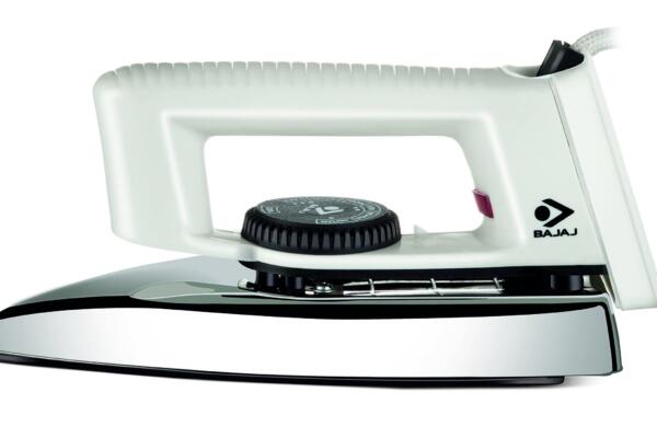 Bajaj Popular Light Weight 1000W Dry Iron | Advance Soleplate And Anti-Bacterial German Coating Technology | 360 Degree Swivel Cord | Cool Touch Handle | 2-Yrs Warranty 【White】