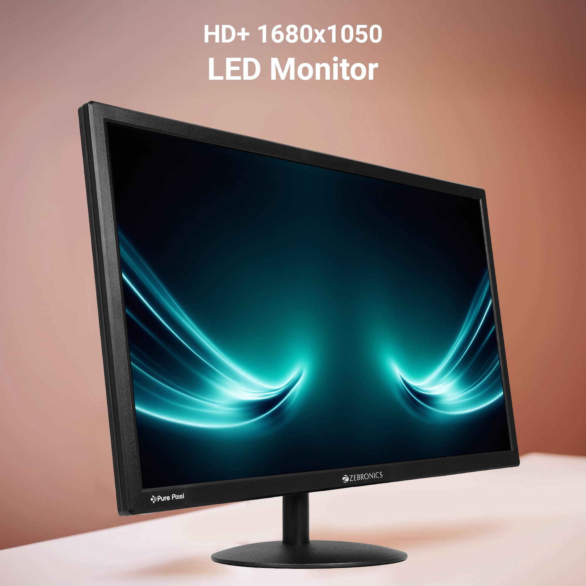 ZEBRONICS V22HD+LED, 22 Inch (55.8cm) LED Monitor, Dual HDMI & VGA Input, HD+1680 x 1050, 220nits Brightness, 5000000:1 Dynamic Contrast Ratio, 16.7M Colors,16:10 Aspect Ratio, Wall Mountable - Image 7