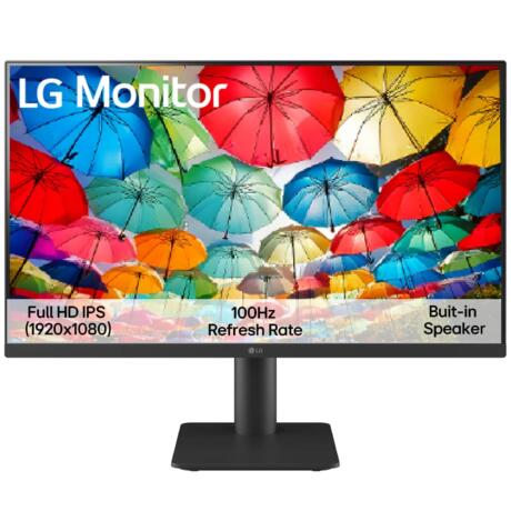 LG 24MS550-B 24 inch IPS FHD (1920x1080) Monitor 100Hz 5ms Reader Mode Tilt/Height Adjustable Stand Built in Speaker Borderless Design OnScreen Control Black Stabilizer DAS Crosshair HDMI Black
