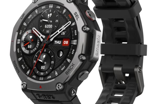 Amazfit T-Rex 3 Outdoor Rugged Military 48mm Smart Watch, Built in GPS, 27 Days Battery Life, Offline Maps, 2000 Nits Brightness, 10 ATM Water Resistance, AI Coach, for iOS & Android (Onyx)