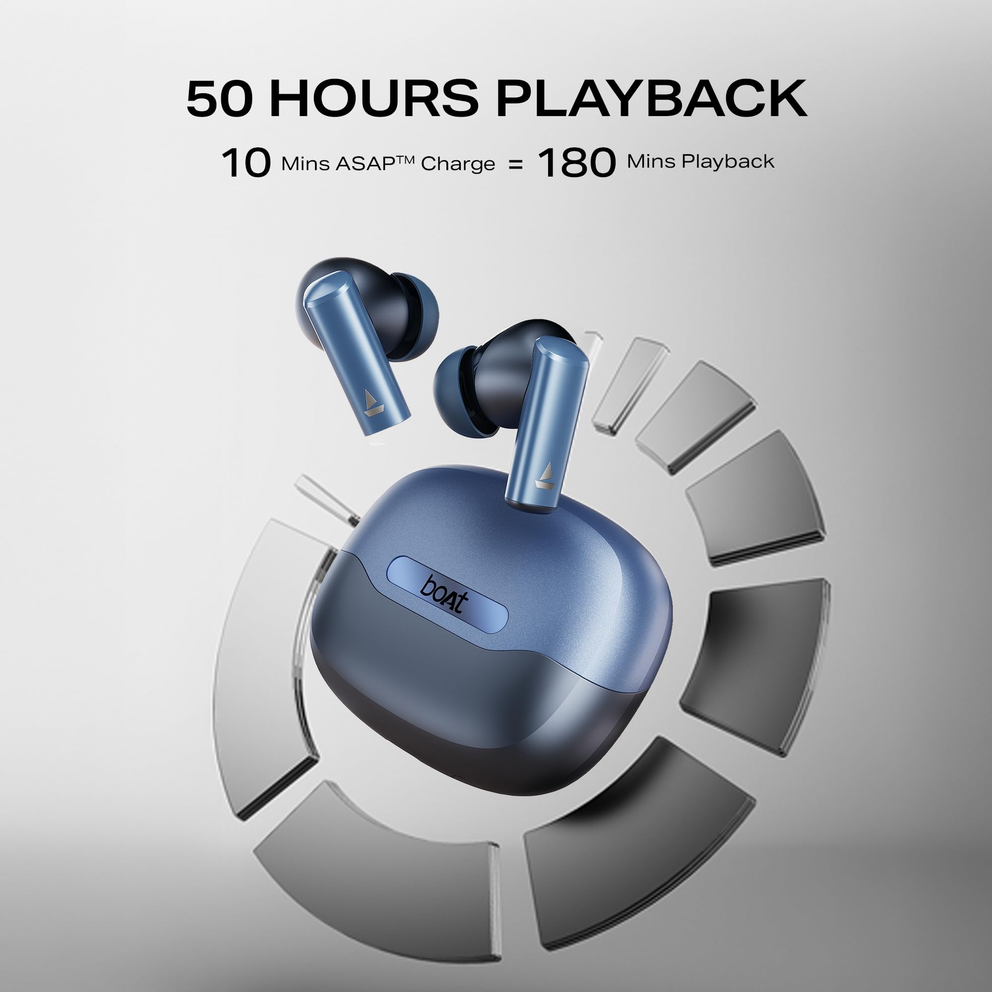 boAt Airdopes Prime 701 ANC (2025 Launch),46dB Hybrid ANC, 50Hr Battery, Real Spatial Audio,Multidevice Connect,App Support, Bluetooth Earbuds, TWS Ear Buds Wireless Earphones with mic (Titanium Blue) - Image 9