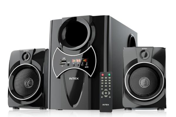 Intex Speaker 2.1 Bluetooth Home Theater System with Powerful Bass, 55W Multimedia Speaker with FM, USB, AUX and Remote Control, Ideal for TV, PC and Mobile (2100 PRO FMUB)