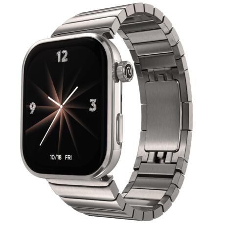 Noise Pro 6 Max Smart Watch:Intelligent AI, Endless AI Watch Faces, AI Companion, 1.96” AMOLED, Stainless Steel Build, Built-in GPS, 5 ATM, EN2 Processor, for iOS & Android(Pure Titanium)