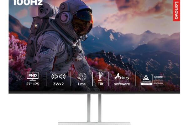 Lenovo L27i-4A, 27 inch (68.5cm), IPS, FHD 1920x1080, 100Hz, Cloud Grey, 1ms, FreeSync, 99% sRGB, 3Wx2 Speakers, Smart Display Customization Artery, 2X HDMI 1.4, VGA, Tilt Monitor