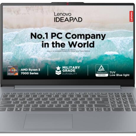 Lenovo IdeaPad Slim 3 Ryzen 3 7320U 15.6 inch (39.6cm) FHD Laptop (8GB/512GB SSD/Windows 11/Office 2021/Alexa Built-in/3 Month Game Pass/Arctic Grey/1.62Kg), 82XQ008DIN