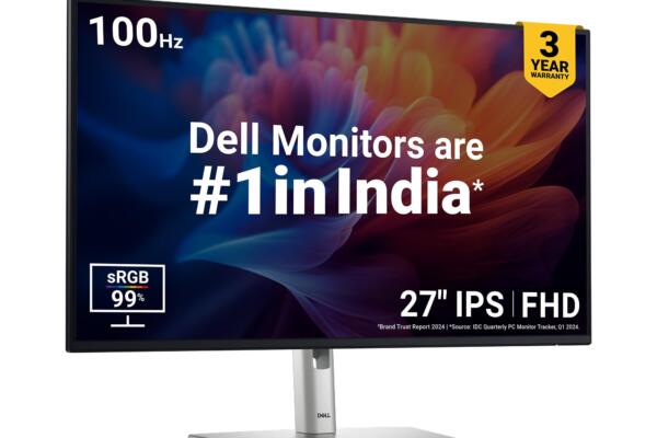 Dell P2725H 27 Inch FHD IPS Monitor, Anti-Glare, 99% SRGB, 100Hz, 5Ms (Fast), Ports: HDMI(1), DP 1.2, VGA, 3X USB 3.2 Gen1 (A), USB 3.2 Gen1 Type-C [15W PD] | Height Tilt Swivel Pivot