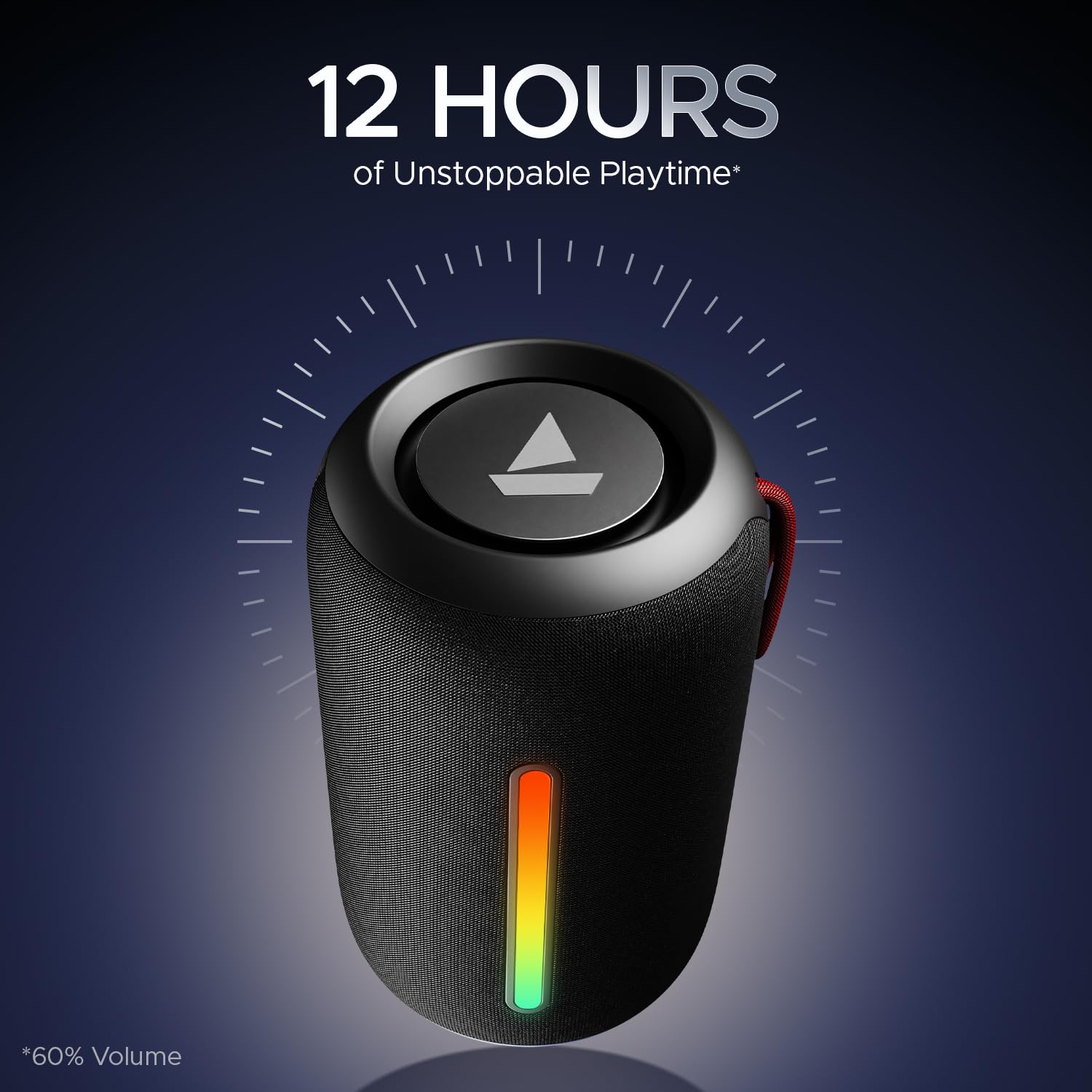 Boat Stone 352 Pro/Stone 358 Pro w/ 14W Signature Sound, Up to 12 Hours Playback, RGB LEDs, TWS Feature, Built-in Mic, BTv5.3, Free Music Streaming on JioSaavn Bluetooth Speaker (Raging Black) - Image 6