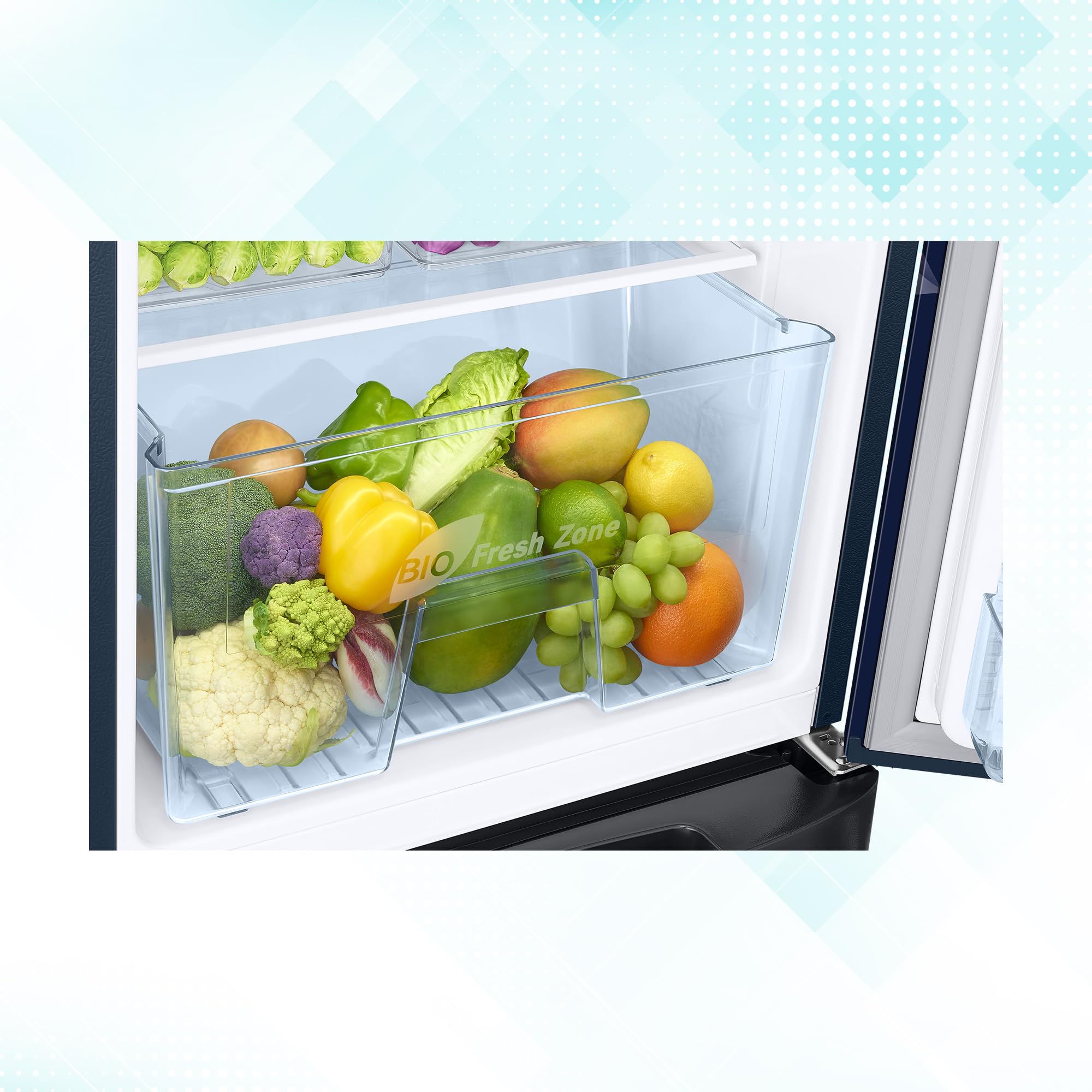 Samsung 183 L, 5 Star, Digital Inverter, Direct-Cool Single Door Refrigerator (RR20D2825HV/NL, Himalaya Poppy Blue, Base Stand Drawer) - Image 3