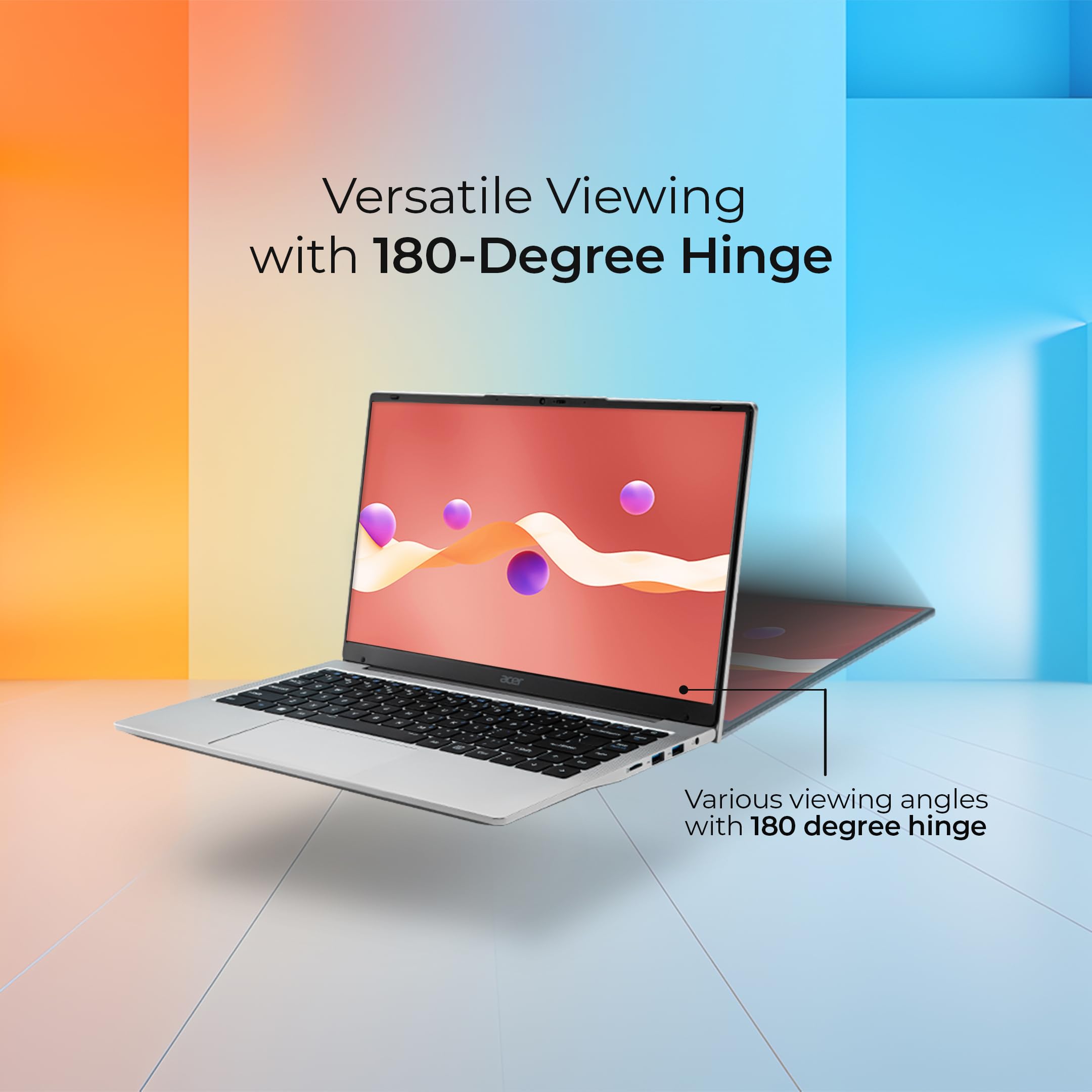 Acer Aspire 3, Intel Core Celeron N4500, 12GB LPDDR4 RAM, 512GB SSD, HD, 14"/35.56cm, Windows 11 Home, Silver, 1.3KG, A324-45, Thin and Light Laptop - Image 4