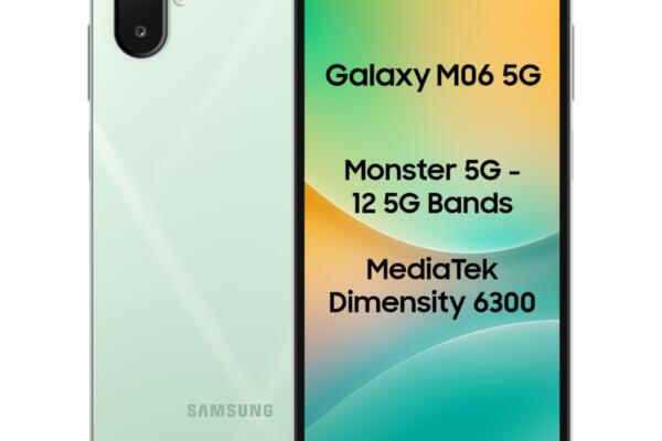 Samsung Galaxy M06 5G (Sage Green, 4GB RAM, 128 GB Storage) | MediaTek Dimensity 6300 | AnTuTu Score 422K+ | 12 5G Bands| 25W Fast Charging | 4 Gen of OS Upgrades | Without Charger