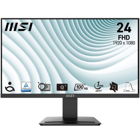 MSI PRO MP2412, 23.8-inch, Wide View Panel, FHD 1920x1080, 100Hz, Black, Eye-Friendly Screen, VESA Mountable, Display Kit Support, Tilt Adjustable, HDMI 1.4b, DP 1.2a Monitor