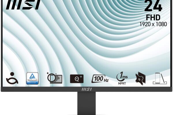 MSI PRO MP2412, 23.8-inch, Wide View Panel, FHD 1920x1080, 100Hz, Black, Eye-Friendly Screen, VESA Mountable, Display Kit Support, Tilt Adjustable, HDMI 1.4b, DP 1.2a Monitor