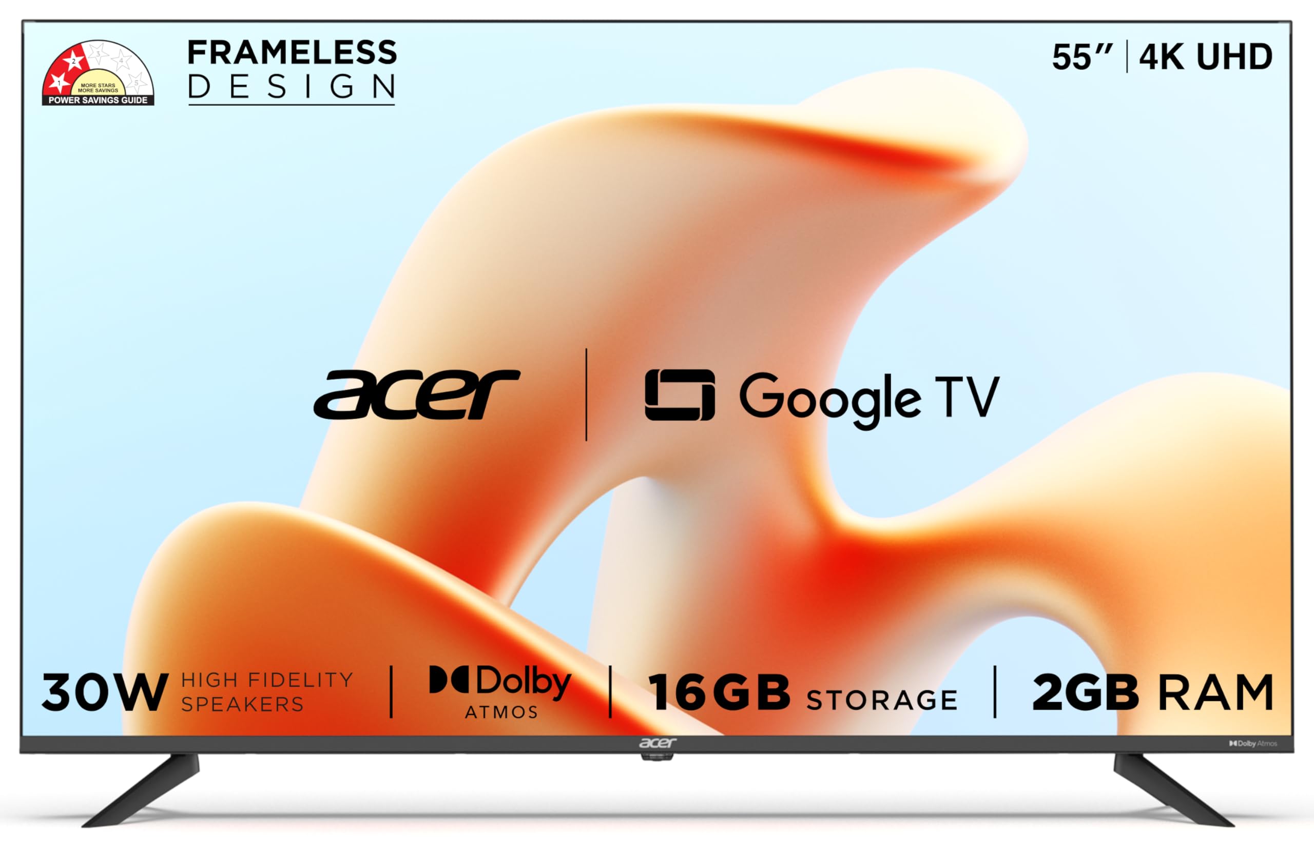 acer 139 cm (55 inches) G Plus Series 4K Ultra HD LED Smart Google TV AR55UDGGR2851AD