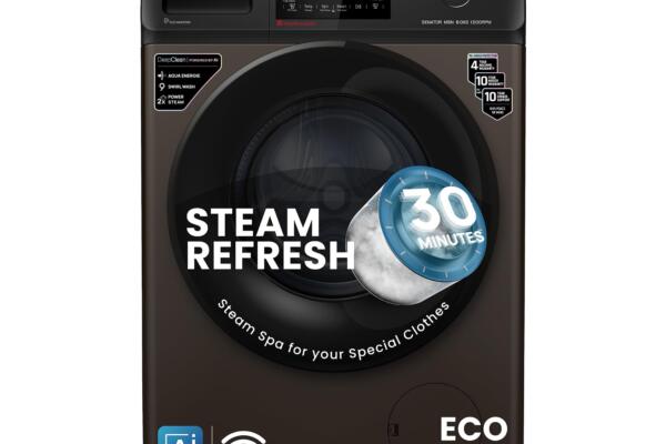IFB 8 Kg 5 Star, DeepClean® Technology, AI Powered, WiFi, Fully Automatic Front Load Washing Machine (SENATOR MBN 8012 CMS, PowerSteam®, 9 Swirl, Steam Refresh, Inbuilt Heater, Eco Inverter, Mocha)