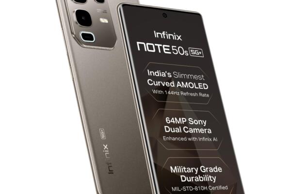 Infinix Note 50s 5G+ (Titanium Grey, 6GB RAM, 128GB Storage) | Slimmest 3D Curved 144Hz AMOLED Display | 5500mAH Battery | Dual Speakers by JBL | 90FPS BGMI | 64MP Sony Camera