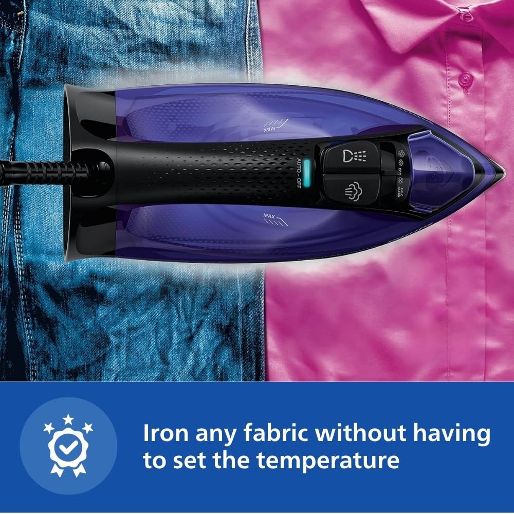 PHILIPS Plastic Perfect Care Power Life Steam Iron Gc3925/34,2400 Watts Up To 45 G/Min Steam Output,Optitemp Technology,Steam Glide Plus Soleplate,Drip-Stop And Shut-Off With No-Burns Guaranteed - Image 4