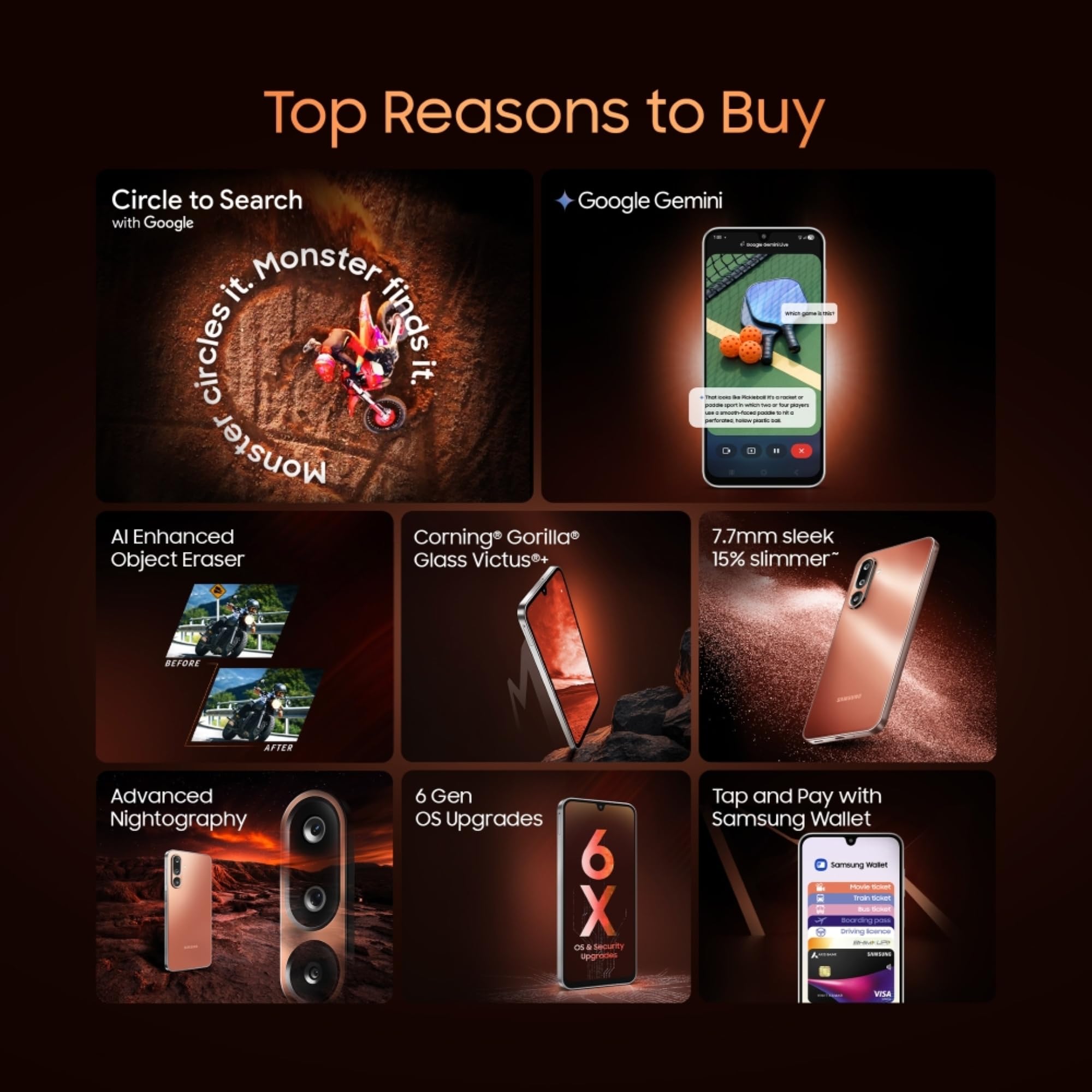 Samsung Galaxy M36 5G (Velvet Black, 8 GB RAM, 256 GB Storage)| Circle to Search| Google Gemini| Corning Gorilla Glass Victus+| 7.7mm Slim| AI Enhanced 50 MP OIS Triple Camera| Unmatched Nightography - Image 11