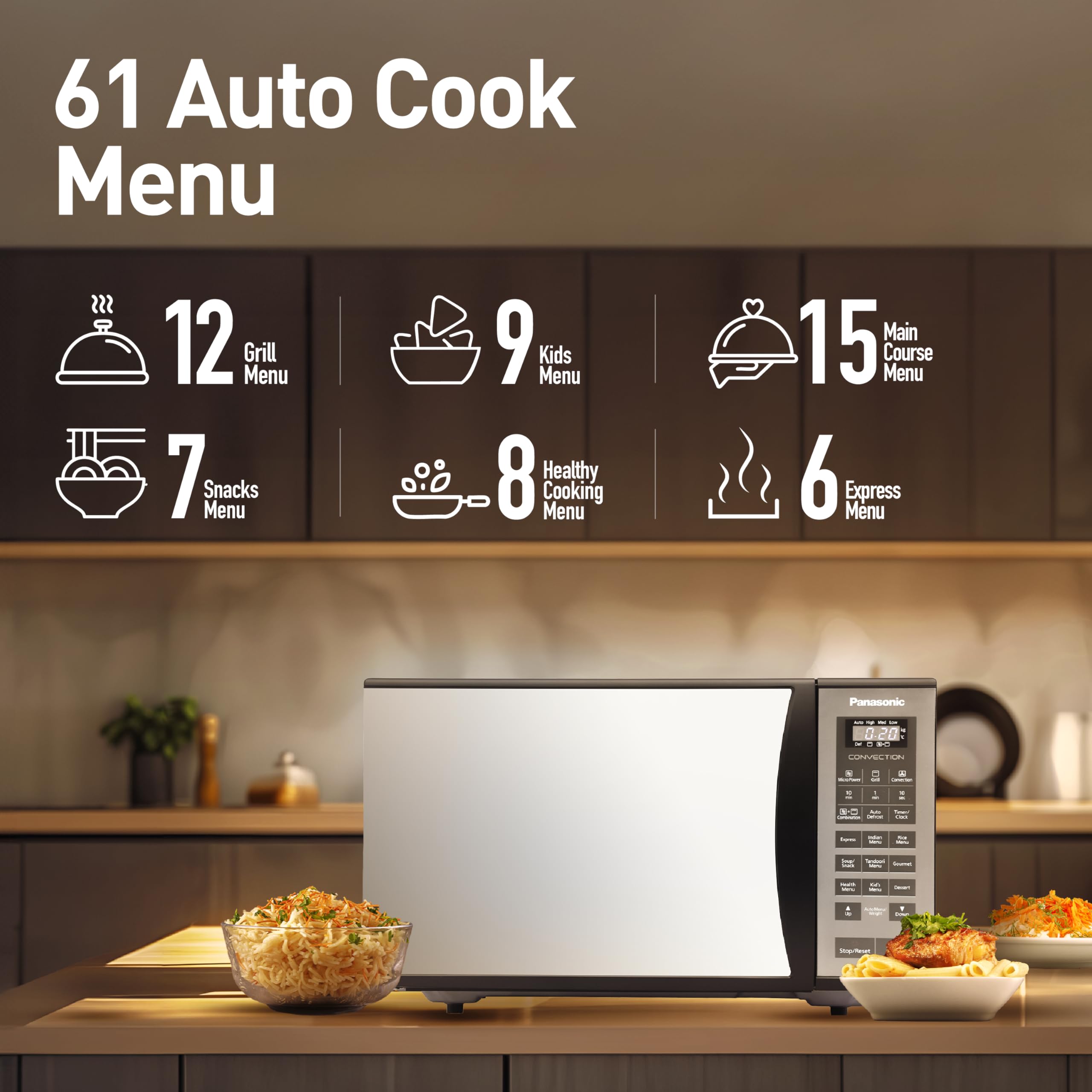 Panasonic 23L Convection Microwave Oven(NN-CT353BFDG,Black Mirror, 360° Heat Wrap, Magic Grill) - Image 5