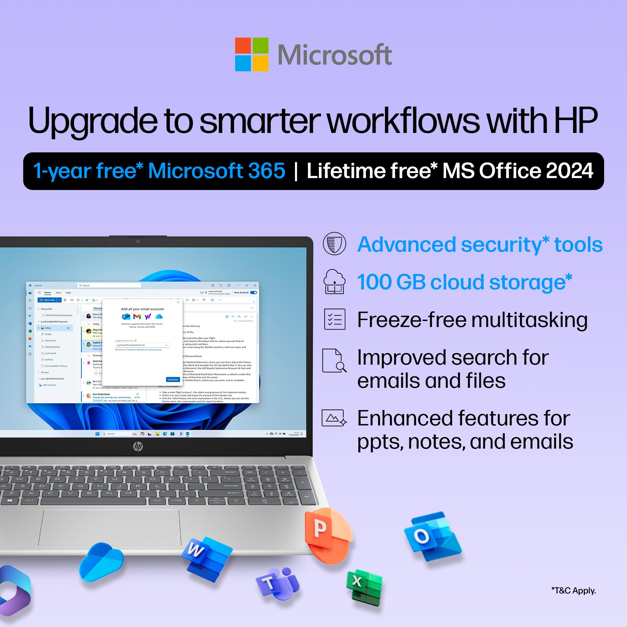 HP 15, 13th Gen Intel Core i3-1315U (12GB DDR4, 512GB SSD) FHD, Anti-Glare, Micro-Edge, 15.6''/39.6cm, Win11, M365 Basic(1yr)* Office24, Silver, 1.59kg, fd0573TU, FHD Camera w/Shutter Laptop - Image 7
