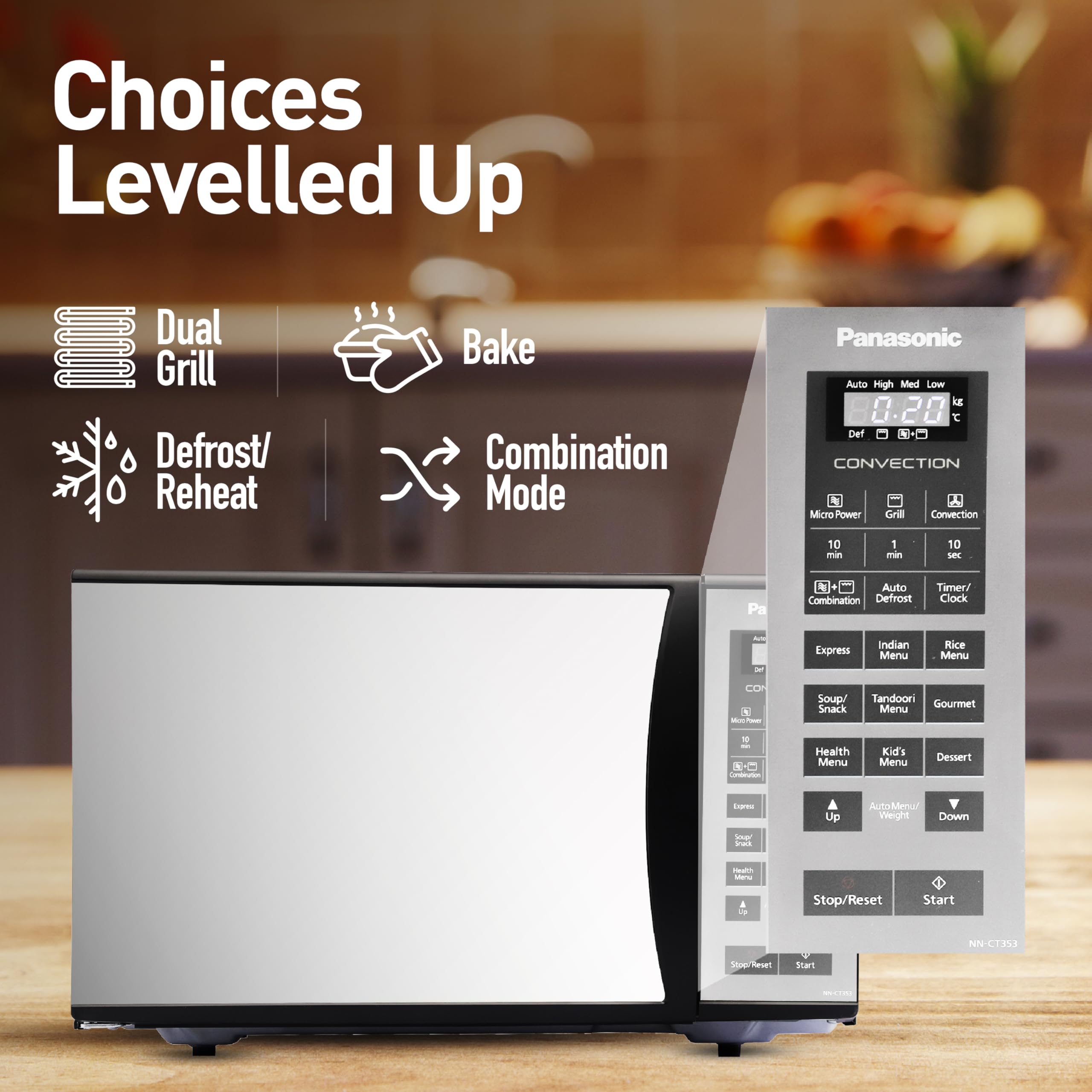 Panasonic 23L Convection Microwave Oven(NN-CT353BFDG,Black Mirror, 360° Heat Wrap, Magic Grill) - Image 7