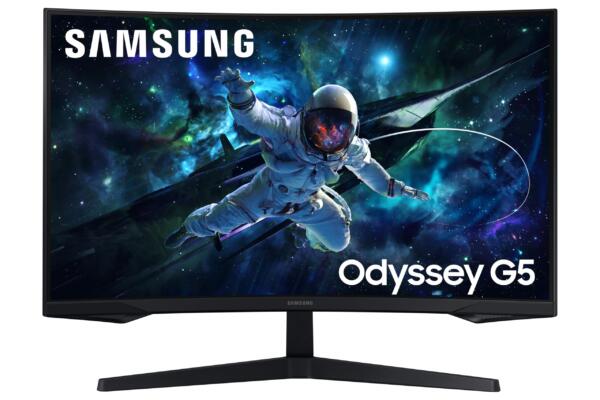 Samsung 32" (80cm) Odyssey G5 2K Curved Gaming Monitor|QHD 2560 X 1440|1000R Curved|165Hz|1ms(MPRT)|300nits|Ports-HDMI,DP,Headphone|DP Cable|HDR10|FreeSync|LS32CG550EWXXL|Black