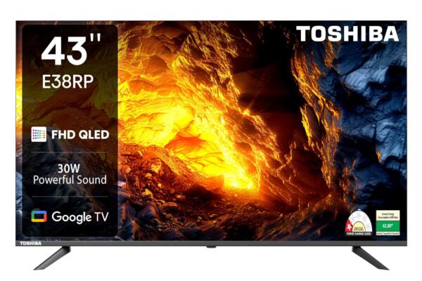 TOSHIBA 108 cm (43 inches) E38RP Series Full HD Ready Smart QLED Google TV 43E38RP