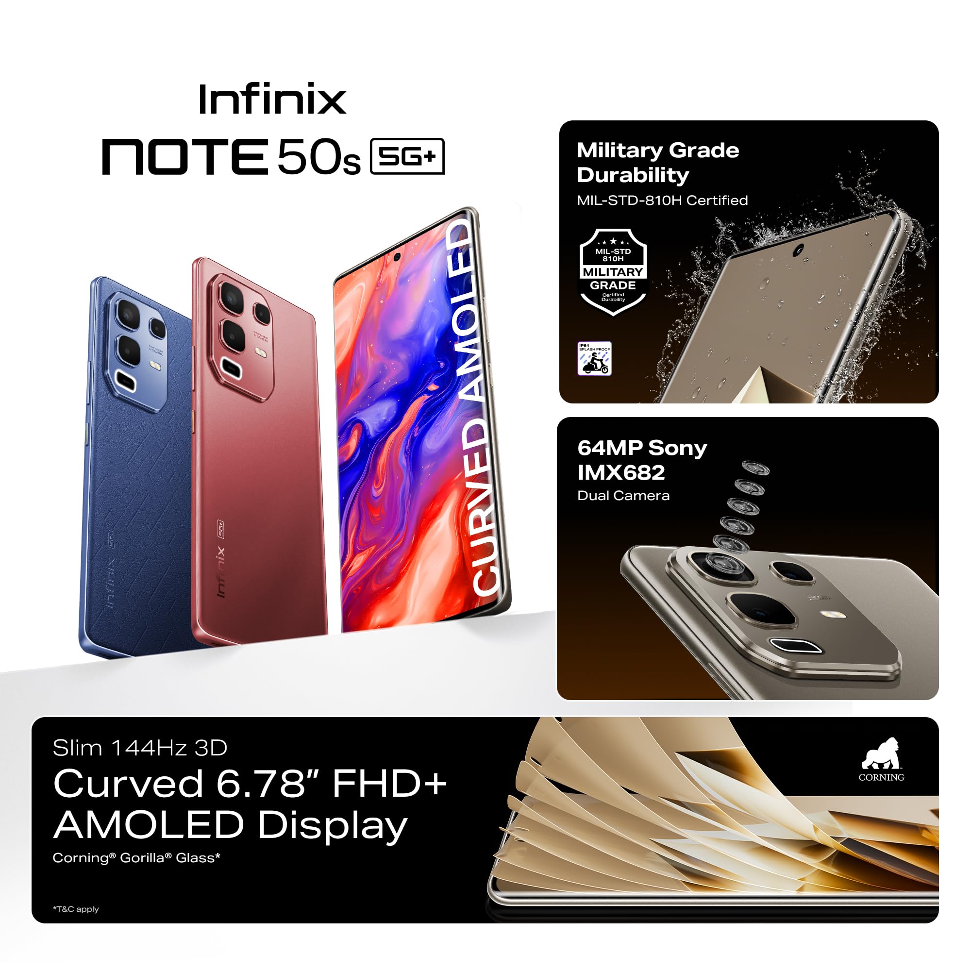 Infinix Note 50s 5G+ (Titanium Grey, 6GB RAM, 128GB Storage) | Slimmest 3D Curved 144Hz AMOLED Display | 5500mAH Battery | Dual Speakers by JBL | 90FPS BGMI | 64MP Sony Camera - Image 14